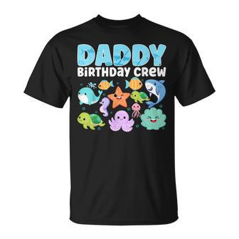 Daddy Birthday Crew Sea Fish Ocean Animals Aquarium Party T-shirt
