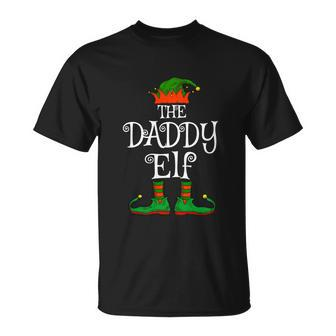 Daddy Elf Family Matching Funny Christmas Pajama Dad Men V2 Unisex T-Shirt - Monsterry UK