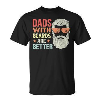 Dads With Beards Are Better Retro Father´S Day Bearded Daddy T-shirt - Thegiftio UK
