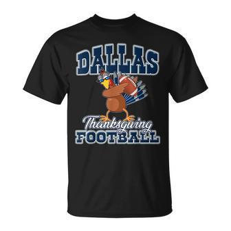 Dallas Thanksgiving Day Funny Turkey Playing Texas Football Unisex T-Shirt | Mazezy