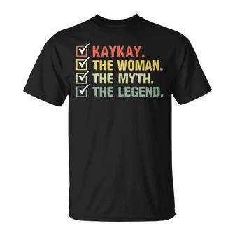 Damen Kaykay T-Shirt: Die Frau, Der Mythos, Die Legende, Retro Vintage - Seseable
