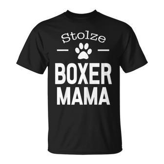 Damen Stolze Boxer Mama Dog Hunde Mutter Haustier T-Shirt - Seseable