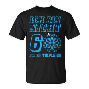 Darts 60 Geburtstag Dart Pfeil Geschenk Dartspieler T-Shirt - Seseable