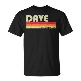 Dave Name Personalized Retro Vintage Birthday T-Shirt - Seseable