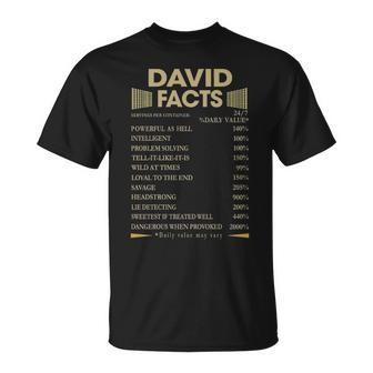David Name Gift David Facts Unisex T-Shirt - Seseable