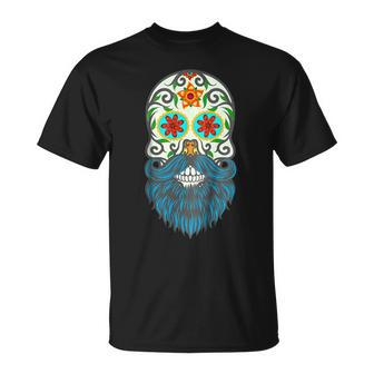 Day Of The Dead Bearded Sugar Skull Halloween Costume Shirt Unisex T-Shirt | Mazezy