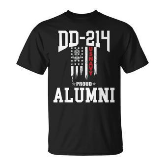 Dd 214 Alumni Us Military Veteran Navy Vintage Us Flag Unisex T-Shirt | Mazezy CA