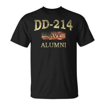 Dd214 Navy Alumni American Flag Military Retired Veteran Unisex T-Shirt | Mazezy AU