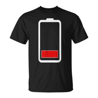 Dead Low Battery Halloween Couples Costume T-Shirt - Seseable