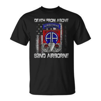 Death From Above 82Nd Airborne Division Paratrooper Flag T-Shirt - Seseable