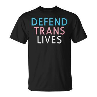 Defend Trans Lives Lgbtq Pride Funny Black Trans Transgender Unisex T-Shirt | Mazezy