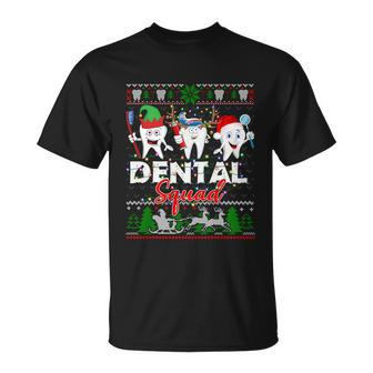 Dental Squad Teeth Santa Reindeer Ugly Christmas Sweater Great Gift Unisex T-Shirt - Monsterry DE
