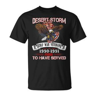 Desert Storm Veteran T Veteran Proud For Fathers Day T-Shirt - Seseable