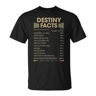 Destiny Name Gift Destiny Facts V3 Unisex T-Shirt - Seseable
