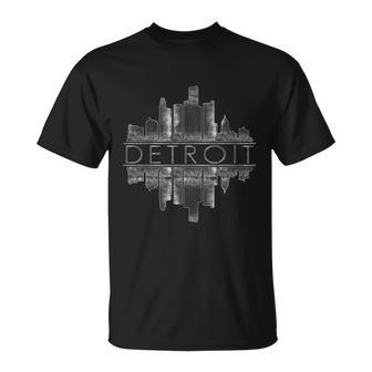 Detroit Mirrored Vintage Skyline T-shirt - Thegiftio UK