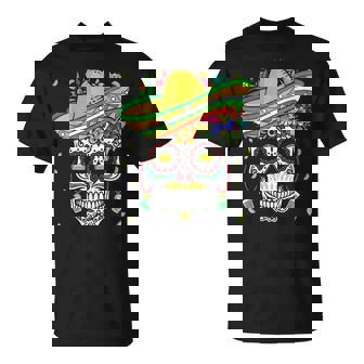 Dia De Los Muertos Colorful Bone Taco Happy Cinco De Mayo Unisex T-Shirt | Mazezy