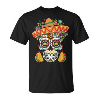 Dia De Los Muertos Mexico Taco Mexico Happy Cinco De Mayo Unisex T-Shirt | Mazezy