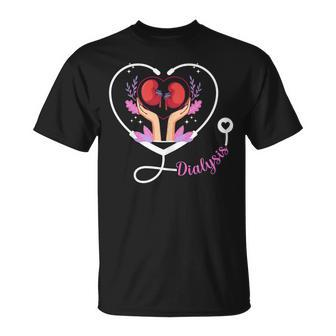 Dialysis Technician Nurse Heartbeat Kidney Dialysis Nurse Gift For Womens Unisex T-Shirt | Mazezy