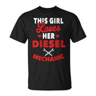 Diesel Mechanic Gifts Wife Girlfriend Design On Back Unisex T-Shirt