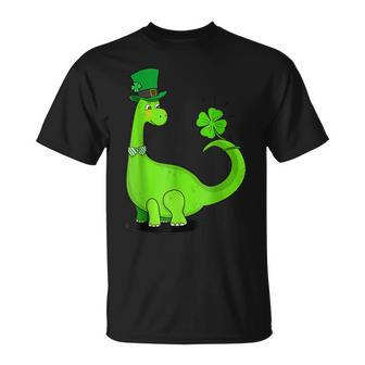 Dinosaur Shamrock St Patricks Day Boys Girls Kids T-Shirt - Seseable