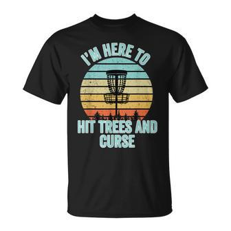Disc Golf Funny Hit Trees And Curse Retro Disc Golf Gi Unisex T-Shirt | Mazezy