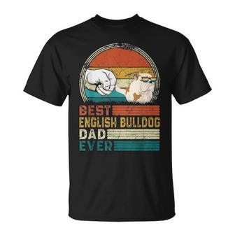 Distressed Best English Bulldog Dad Ever Fathers Day Gift Unisex T-Shirt - Seseable