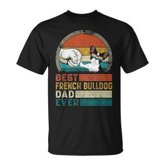 Distressed Best French Bulldog Dad Ever Fathers Day Gift Unisex T-Shirt - Seseable