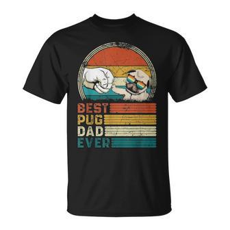 Distressed Best Pug Dad Ever Fathers Day Gift Unisex T-Shirt - Seseable