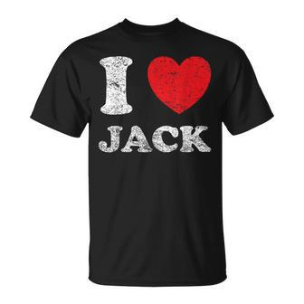 Distressed Grunge Worn Out Style I Love Jack Unisex T-Shirt | Mazezy