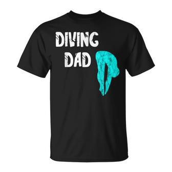 Mens Diving Dad Springboard Swimming Platform Diver Papa Dive T-Shirt - Seseable
