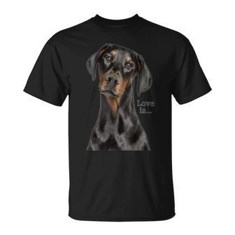 Doberman Tee Doberman Pinscher Dog Mom Dad Love Pet Puppy Unisex T-Shirt