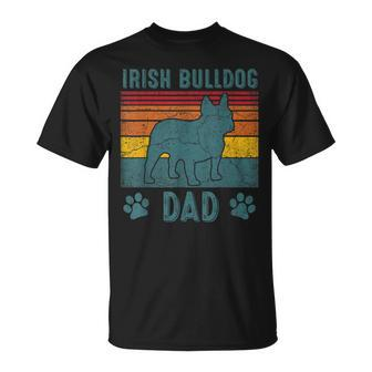 Dog Irish Bulldog Dad Vintage Irish Bulldog Dad T-Shirt - Seseable