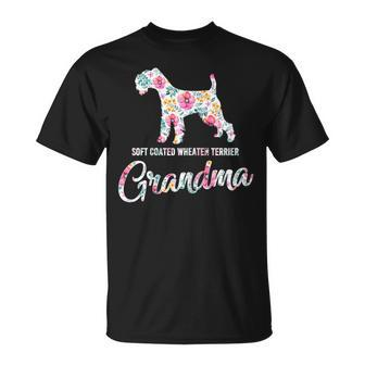 Dog Soft Coated Wheaten Terrier Grandma Flower Gifts Gift For Womens Unisex T-Shirt | Mazezy