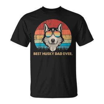Dog Vintage Best Husky Dad Ever T Fathers Day Gifts Unisex T-Shirt - Seseable