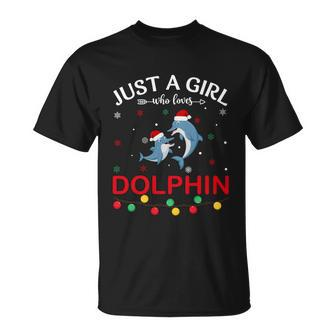 Dolphin Lovers Xmas Pajama Funny Ugly Christmas Sweater Gift Unisex T-Shirt - Monsterry AU