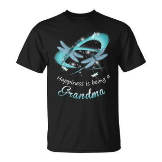 Dragonfly Happiness Is Being A Grandma Funny Grandma Gift Unisex T-Shirt | Mazezy AU