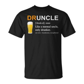 Druncle Beer Funny Fun T Drunk Uncle Gifts Tops Gift For Mens Unisex T-Shirt | Mazezy AU