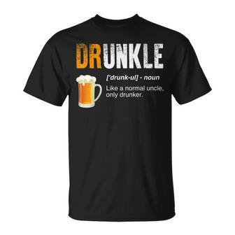 Drunkle Like A Normal Uncle Only Drunker Funny Beer Gift For Mens Unisex T-Shirt | Mazezy DE