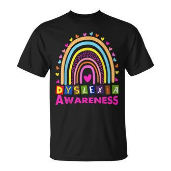 Dyslexia Awareness Month Rainbow Cute Graphic T-shirt - Thegiftio UK
