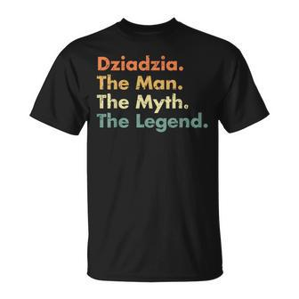 Mens Dziadzia Man Myth Legend Father Dad Uncle Idea T-Shirt - Seseable