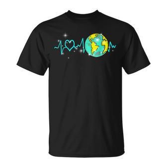 Earth Day Heartbeat Recycling Climate Change Activism Unisex T-Shirt | Mazezy