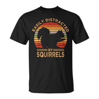 Easily Distracted By Squirrels Vintage Squirrel T-Shirt - Seseable