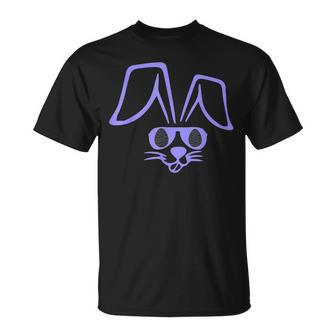Easter Bunny Face With Shades Funny Rabbit Face In Sunglass Unisex T-Shirt | Mazezy