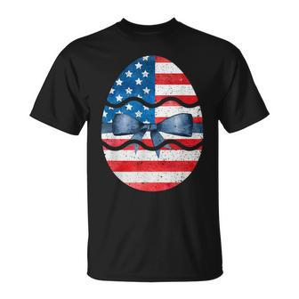 Easter Eggs Flag Of Usa Matching Design For Easter Lovers Unisex T-Shirt | Mazezy