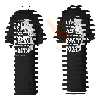 Eat Sleep Baseball Repeat Baseball Player Unisex T-Shirt | Mazezy