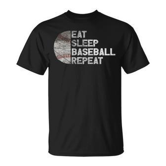 Eat Sleep Baseball Repeat Funny Baseball Fun Unisex T-Shirt | Mazezy
