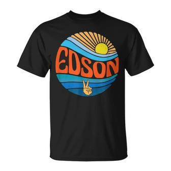 Edson Hemd Vintage Sunset Edson Groovy Tie Dye T-Shirt - Seseable