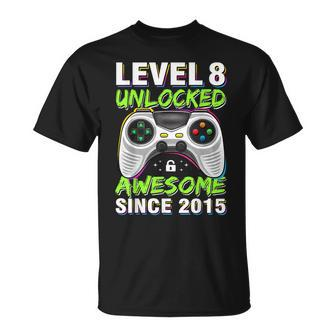 Eight 8Yr Bday Son Boy Funny Gamer 8Th 8 Year Old Birthday Unisex T-Shirt | Mazezy UK