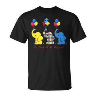 Elephant Its Ok To Be A Little Different Autism Awareness Unisex T-Shirt - Seseable