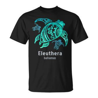 Eleuthera Bahamas Sea Blue Tribal Turtle T-shirt - Seseable
